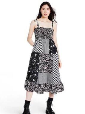 Sandy Liang X Target Gingham Patchwork Mixed Print Midi Dress